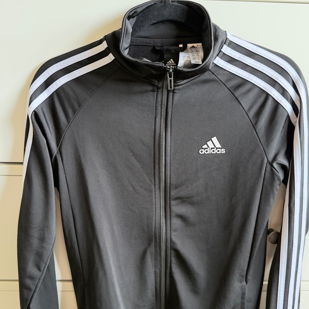 Adidas Black and White Lightweight Track Jacket